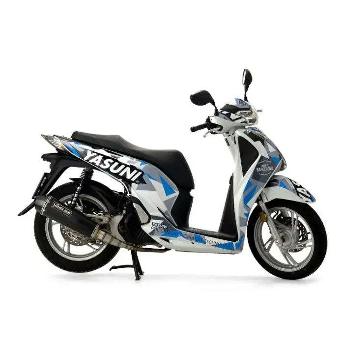 YASUNI Εξάτμιση για Honda PCX 125 (2012-2013) Maxi Scooter 4T Μαύρη Ολόσωμη (Full System)