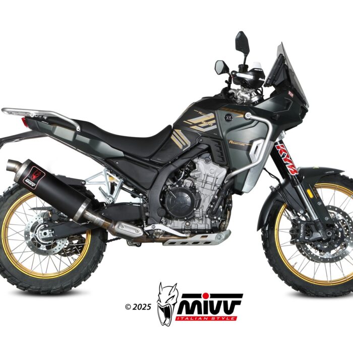 MIVV Εξάτμιση Oval Black Inox Carbon για Kove 800X (2024-2026)