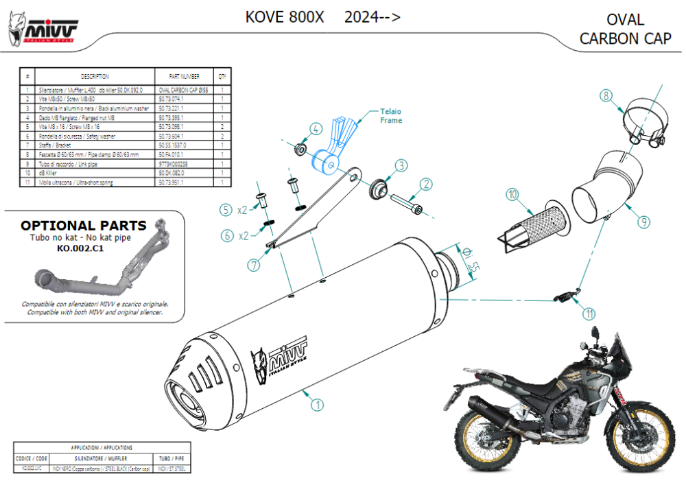MIVV Εξάτμιση Dakar Inox για Husqvarna Norden 901 2022-2025 (HU.002.LEKX)