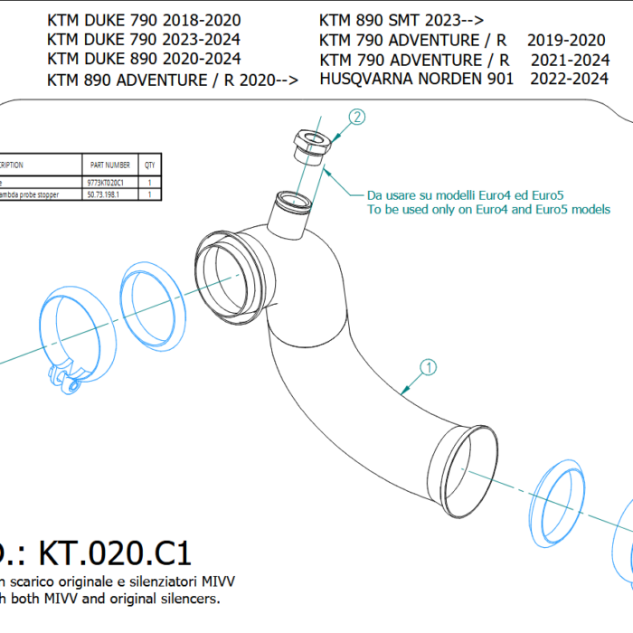 MIVV Εξάτμιση Suono Inox Μαύρη Χαμηλής Τοποθέτησης (Slip-On) TRIUMPH TIGER 1050 2007-2012