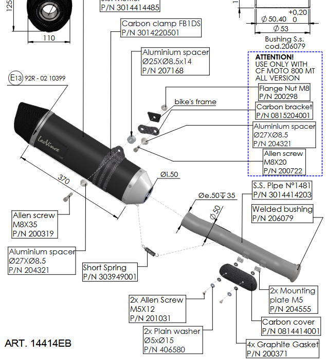 LeoVince Εξάτμιση LV-14 για Husqvarna Norden 901 2022-2026 (15618)