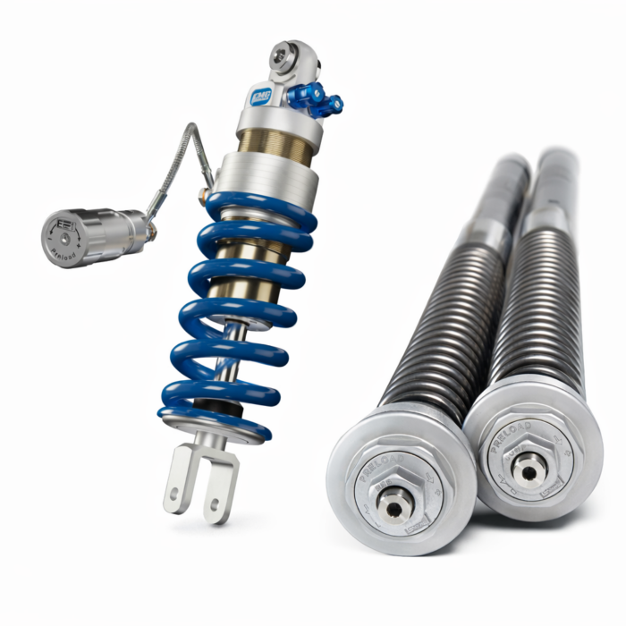 EMC Road 2 Suspension Pack – Κιτ Φυσίγγια Πιρουνιού & Πίσω Αμορτισέρ με Υδραυλική Προφόρτιση για Aprilia RS 660 (2020–2024) (Αντιγραφή)