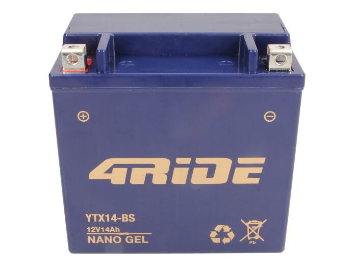 4RIDE Μπαταρία Μοτοσυκλέτας YTX14-BS GEL 12V 14Ah 205A CCA