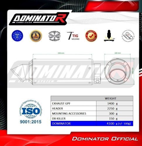 DOMINATOR Ολόσωμη εξάτμιση (Full System) HP8 Titanium Triumph Trident 660 / Tiger Sport 660 2021-2024