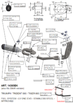 LeoVince Εξάτμιση Ολόσωμη (Full System) LV ONE EVO Black Edition Triumph Trident 660 / Tiger Sport 660 2021-2024