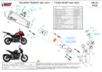 MIVV Εξάτμιση Ολόσωμη (Full System) Delta Race Black Triumph Trident 660 / Tiger Sport 660 2021-2024 - Image 2
