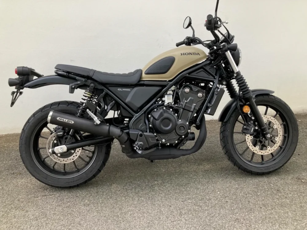 MILLER Raptor II Slip-On Εξάτμιση για Honda CL 500 (2025+) – Tapered Matt Black End Cap – Κωδικός HO-CL500-X58.11