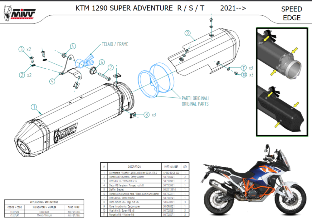 MIVV Dakar Black Εξάτμιση για CF MOTO 450 MT 2024 (CF.005.LDKB)