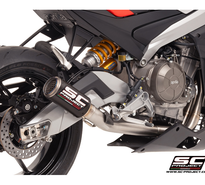 SC-Project Ολόσωμη Εξάτμιση (Full System) CR-T Carbon με Honeycomb Grid για Aprilia RS 660 2025-2026 – A23C-PAC36CR
