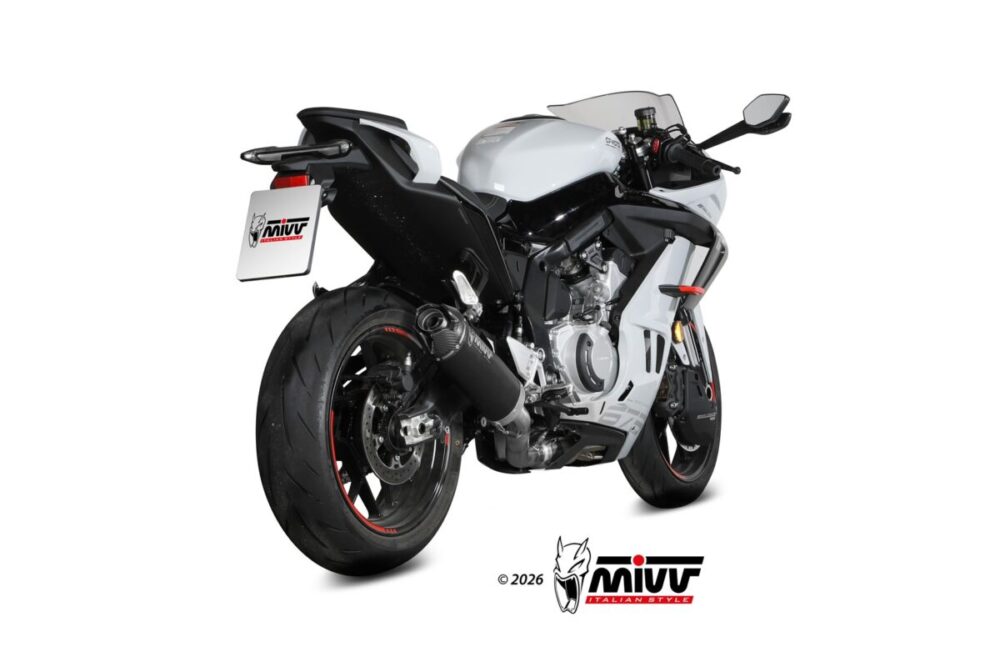 Mivv AK-1 CF.010.KZK Ολόσωμη Εξάτμιση Inox Black Carbon CFMOTO 675SR-R 2025-2026 Euro 5+