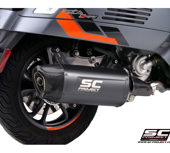 SC-Project Tourer Titanium Matt Black Εξάτμιση Vespa GTS 310 / GTV 310 (2025-2026) Κωδικός: V01A-190MB