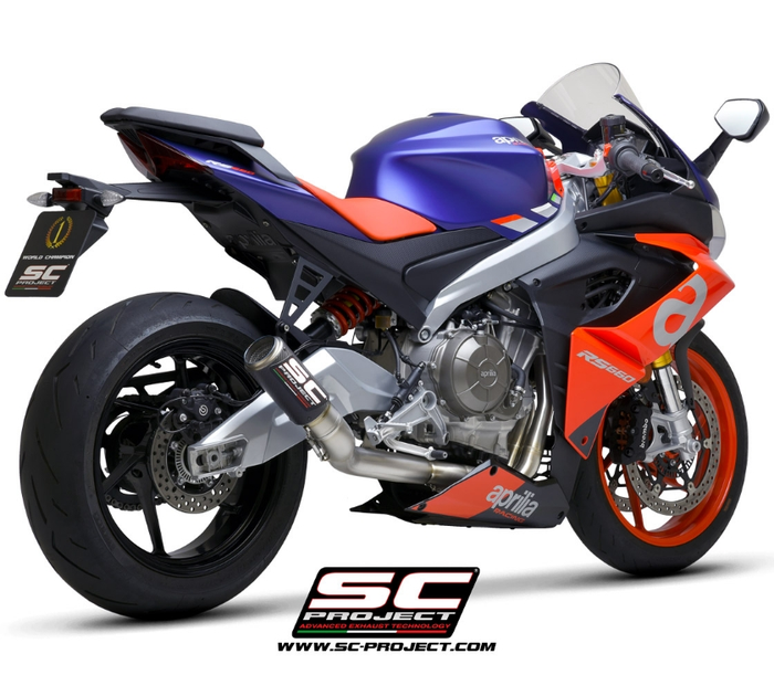 SC-Project Πλήρες Σύστημα Εξάτμισης Τιτανίου 2-1 με CR-T Carbon για Aprilia RS 660 2020-2024 – A23A-PTC36C