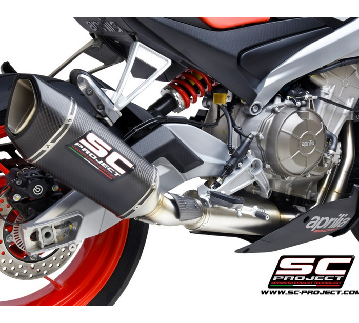 SC-Project A23B-KC90C Πλήρες Σύστημα Εξάτμισης 2-1 SC1-R Carbon για Aprilia Tuono 660 2021-2024
