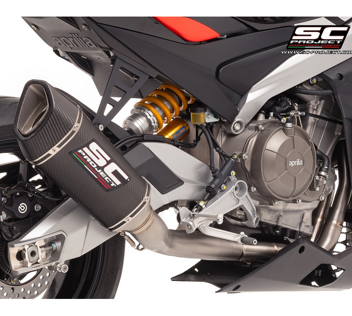 SC-Project A23D-PTC90C Πλήρες Σύστημα Εξάτμισης 2-1 Trofeo Τιτανίου με SC1-R Carbon για Aprilia Tuono 660 2025-2026