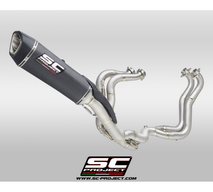 SC-Project Πλήρες Σύστημα Εξάτμισης 4‑2‑1 Titanium με SC1‑R Carbon 350 mm για Aprilia RSV4 / Factory 2021–2024 – A27A-TC93C