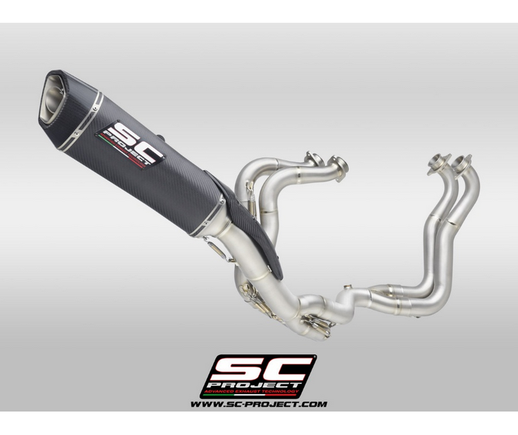 A27A-TC93C (1) SC-Project Πλήρες Σύστημα Εξάτμισης 4‑2‑1 Titanium με SC1‑R Carbon 350 mm για Aprilia RSV4 / Factory 2021–2024 – A27A-TC93C