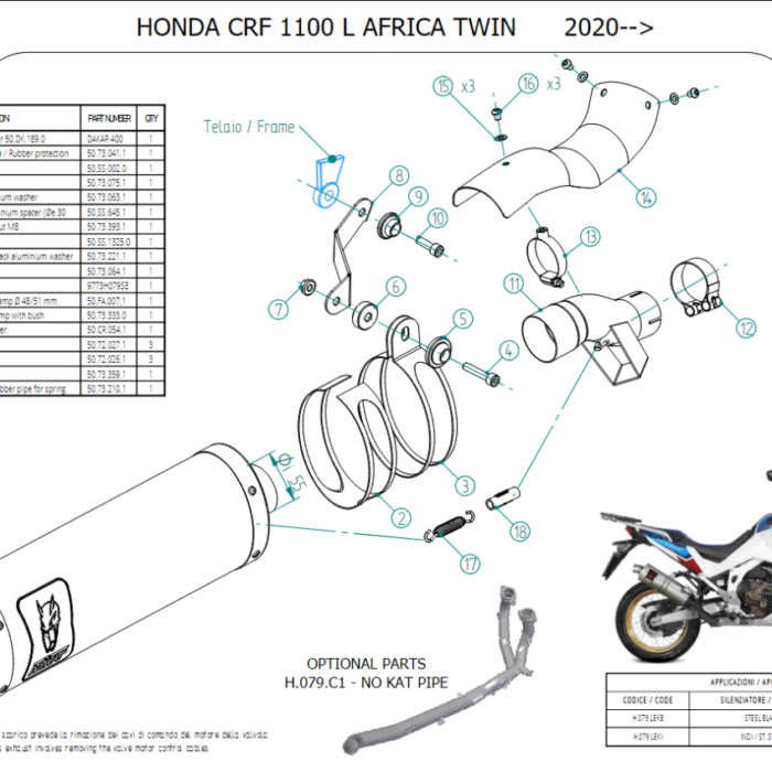 Mivv Dakar Black Εξάτμιση Honda Africa Twin 1100 2024-2026 – H.079.LEKB