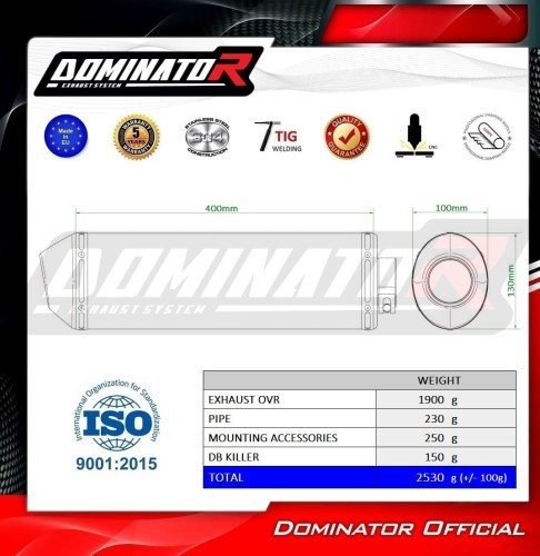 Dominator HO072DF Τελικό Εξάτμισης HP1 Carbon για Honda NC 700 / 750 X 2012–2024